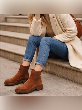 NIB Quince Suede Chelsea Boot | Cinnamon Brown | Size: 7